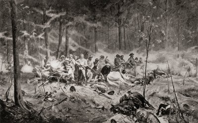 Majuri Allan Wilsonin viimeinen osasto Shangani-joella Matabelelandissa ensimmäisen Matabele-sodan aikana vuonna 1893 Allan Stewartin maalauksen jälkeen, Etelä-Afrikasta ja Transvaalin sodasta: Voi. 1