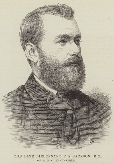 Edesmennyt luutnantti F S Jackson, RN, HMS Inflexible (kaiverrus) tekijältä English School