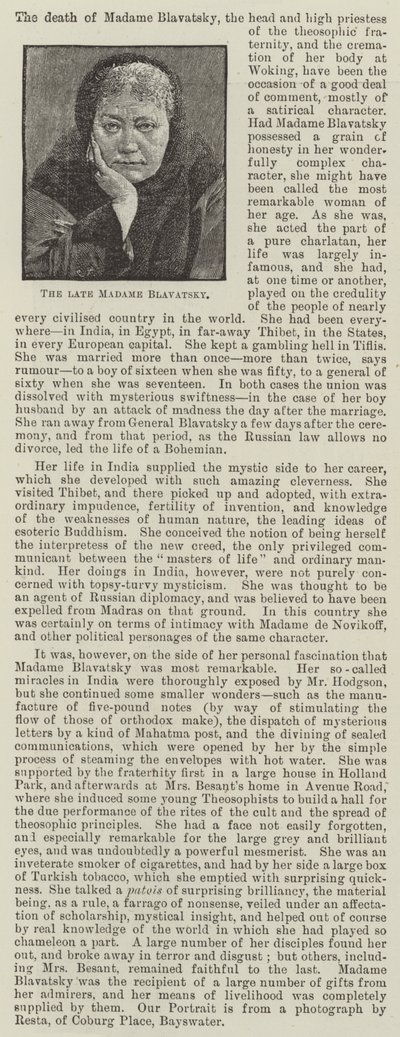 Edesmennyt Madame Blavatsky (kaiverrus) tekijältä English School