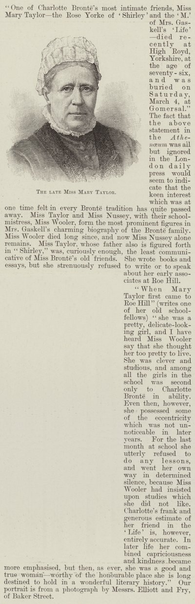 Edesmennyt neiti Mary Taylor (kaiverrus) tekijältä English School