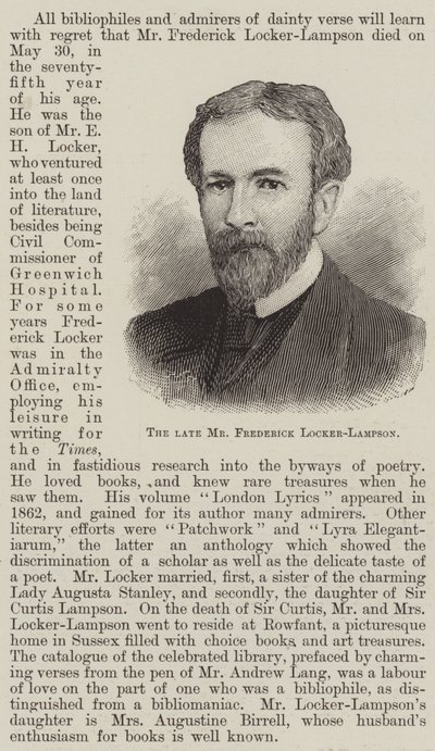 Edesmennyt Frederick Locker-Lampson (kaiverrus) tekijältä English School