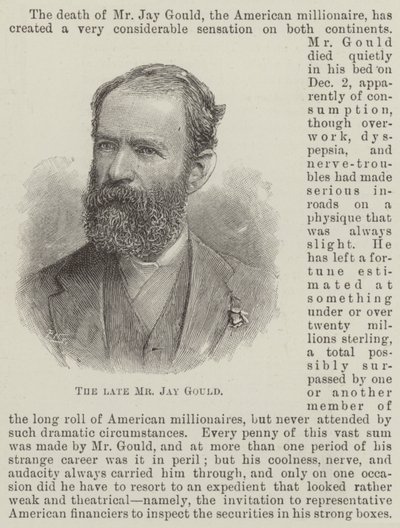 Edesmennyt herra Jay Gould (kaiverrus) tekijältä English School