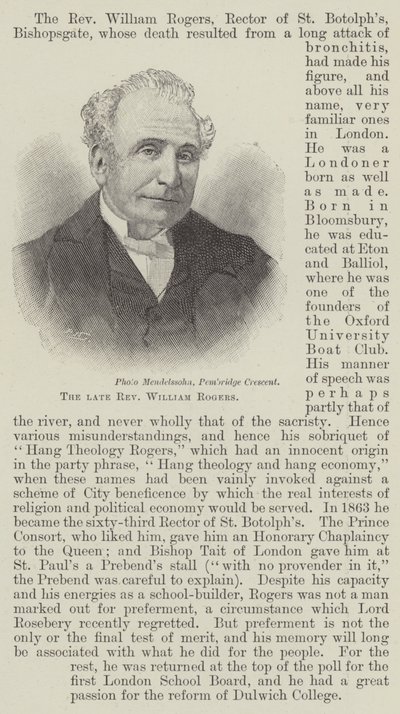 Edesmennyt pastori William Rogers (kaiverrus) tekijältä English School