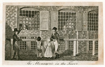 Lontoon Towerin eläintarha noin 1820 tekijältä English School