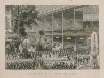 Hänen armollisimman majesteettinsa, kuningatar Victorian suuren näyttelyn avajaiset 1. toukokuuta 1851 tekijältä English School