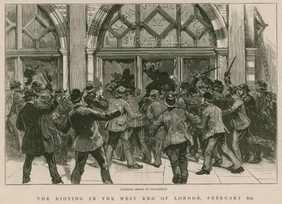 Mellakat Lontoon West Endissä, 8. helmikuuta 1886: Piccadillyn kauppojen ryöstely tekijältä English School