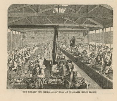 Räätälien ja suutarien huone Coldbath Fields Prisonissa tekijältä English School
