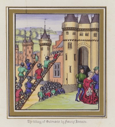 Francis Atremenin Oudenarden ottaminen (värikaiverrus) tekijältä English School