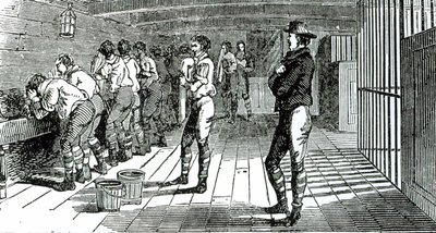 Pesuhuone kansien alla - tuomitsi ammattiyhdistysaktivistien kuljettamisen Australiaan, kuvattu teoksessa The Martyrs of Tolpuddle, julkaissut Trades Union Congress, 1834 tekijältä English School