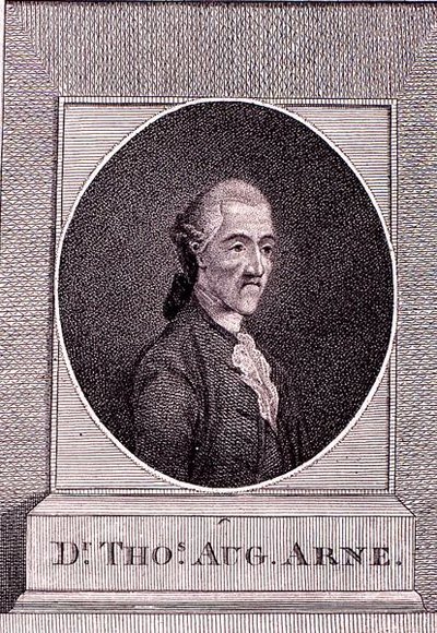 Thomas Augustine Arne (1710-78) (kaiverrus) tekijältä English School