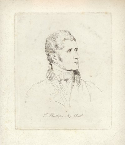 Thomas Phillips, englantilainen muotokuva- ja aihemaalari. Etsaus Mary Dawson Turner tekijältä English School