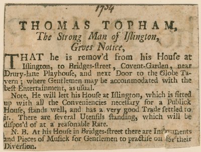 Thomas Topham, Islingtonin vahva mies tekijältä English School