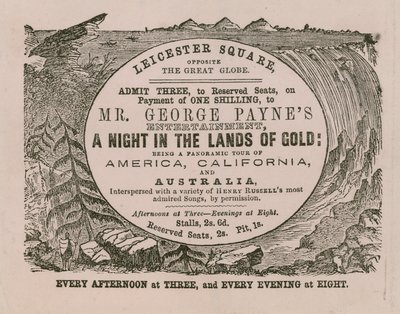 Pääsylippu Mr George Paynesin viihteeseen A Night in the Lands of Gold tekijältä English School