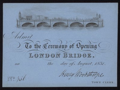 Lippu London Bridgen avajaisiin tekijältä English School