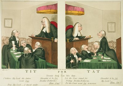 Tit for Tat, eli jokaisella koiralla on päivä, julkaisija Thomas McLean, Lontoo, 1827 tekijältä English School