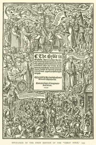 Suuren Raamatun ensimmäisen painoksen otsikkosivu 1539 tekijältä English School