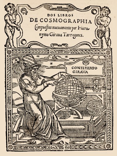 Nimisivu Hieronymo Girana Tarragonesin kahdelle kosmografian kirjalle, Amerikan narratiivisesta ja kriittisesta historiasta, toimittanut Justin Winsor, Lontoo, 1886 (puupainatus) tekijältä English School