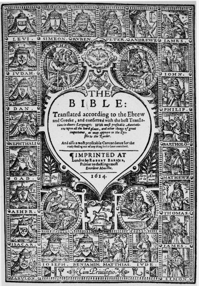 Nimisivu Geneven Raamatun englanninkieliselle käännökselle, 1614 tekijältä English School