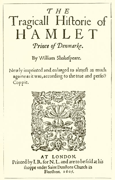 Shakespearen Hamletin otsikkosivu tekijältä English School