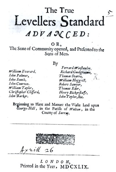 The True Lellers Standardin nimisivu, julkaistu 26. huhtikuuta 1649 tekijältä English School