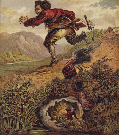 Tom Thumb (värillinen litografia) tekijältä English School