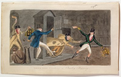 Tom ja Bob nappaavat Charley-torkkua, 1821 (akvatinta) tekijältä English School