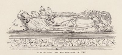 Henrik VII:n ja Yorkin Elisabetin hauta (litografia) tekijältä English School
