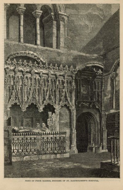 St Bartholomewsin sairaalan perustajan Prior Raheren hauta tekijältä English School