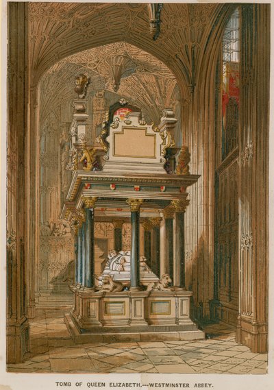 Kuningatar Elizabeth I:n hauta Westminster Abbeyssa tekijältä English School