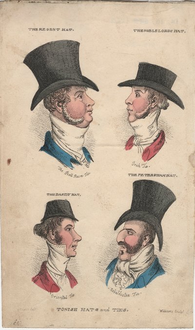 Tonish hatut ja solmiot, n. 1815-20 tekijältä English School