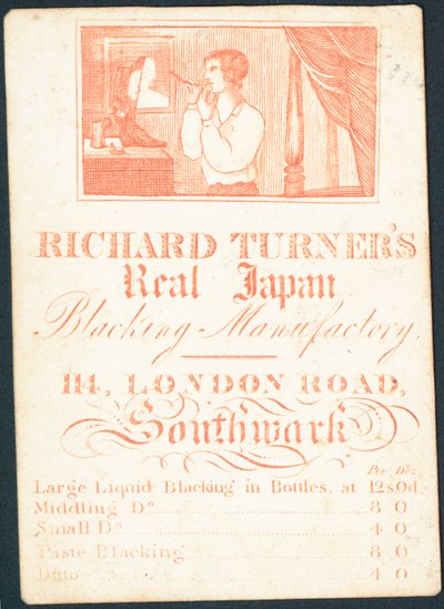Kauppakortti, Richard Turners Real Japan Blacking Manufactory tekijältä English School