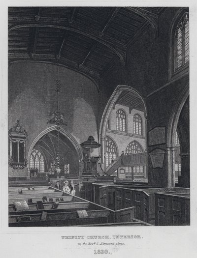 Trinity Church, sisätilat, pastori C Simeonin aikana tekijältä English School