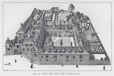 Trinity Hall noin 1688, Logganin jälkeen (kaiverrus) tekijältä English School