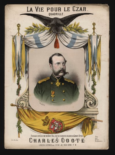 Venäjän keisari Aleksanteri II, Charles Cooten quadrillen La Vie pour le Czarin kansi tekijältä English School
