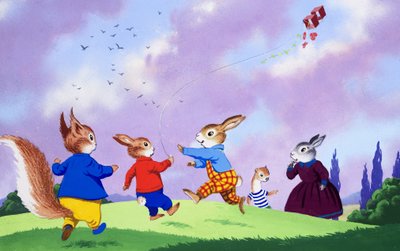 Tufty lennättää leijaa tekijältä English School