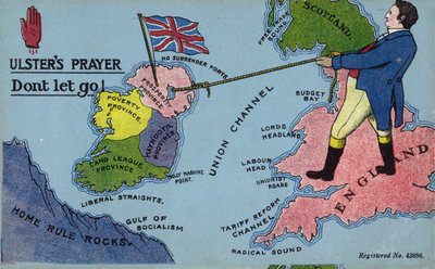 Ulsterin rukous. Älkää päästäkö irti! (värilitografia) tekijältä English School