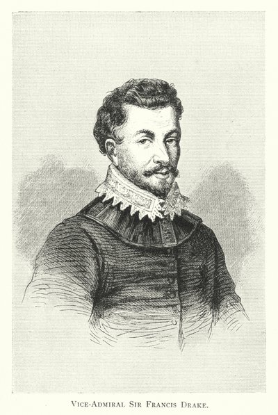 Vara-amiraali Sir Francis Drake (kaiverrus) tekijältä English School