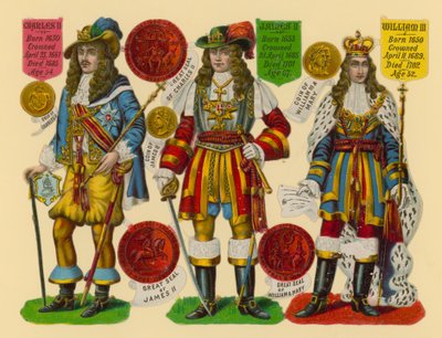Viktoriaaninen romu: Kuningas Kaarle II, kuningas Jaakko II, kuningas Vilhelm III. tekijältä English School