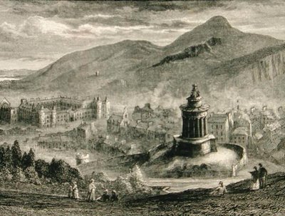 Näkymä Burns Monumentilta, Calton Hill, Edinburgh n. 1880, Religious Tract Societyn julkaisemasta Scottish Picturesistä tekijältä English School
