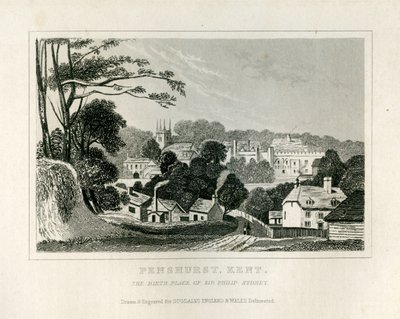 Näkymä Penshurst, Kent, n. 1840 tekijältä English School