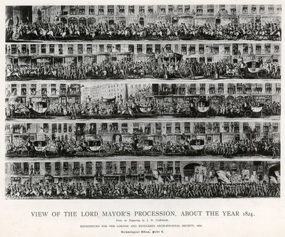 Näkymä Lord Mayors -kulkueesta, noin vuodelta 1824 tekijältä English School