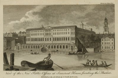 Näkymä uusista julkisista toimistoista Somerset Housessa Thamesin edustalla tekijältä English School
