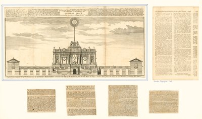 Näkymä julkisesta ilotulituksesta Aix La Chapellen rauhaa varten 1749 tekijältä English School