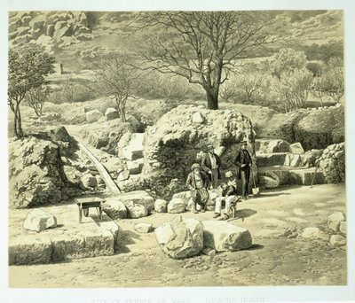 Näkymä Marsin temppeliin, Charles Thomas Newtonin (1816-94) kirjasta A History of Discoveries at Halicarnassus, Cnidus ja Branchidae, julkaistu 1862 tekijältä English School