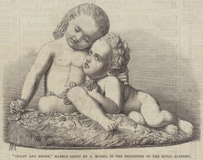 "Violet ja Henry", A Munron marmoriryhmä, Royal Academyn näyttelyssä (kaiverrus) tekijältä English School