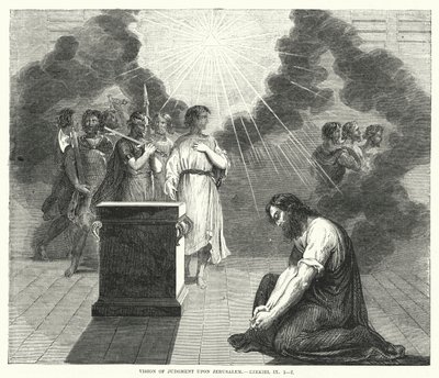 Visio tuomiosta Jerusalemille, Hesekiel IX tekijältä English School