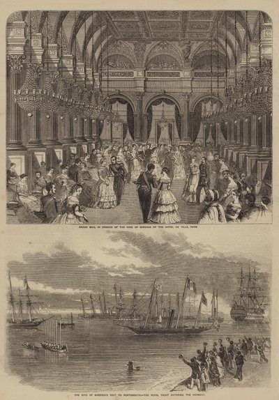 Italian Viktor Emmanuel II:n vierailu (kaiverrus) tekijältä English School