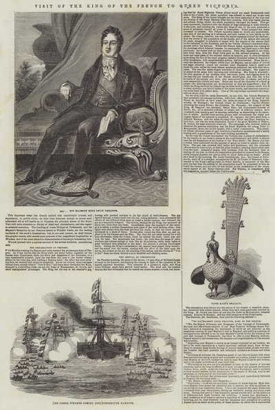 Ranskan kuninkaan vierailu kuningatar Victorian luo (kaiverrus) tekijältä English School