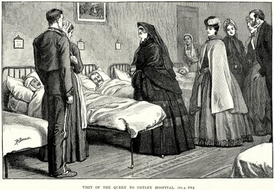 Kuningattaren vierailu Netleyn sairaalaan (kaiverrus) tekijältä English School