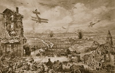 Elävä vaikutelma hurjasta taistelusta Armentieresin puolesta huhtikuussa 1918, 1918-1919 tekijältä English School